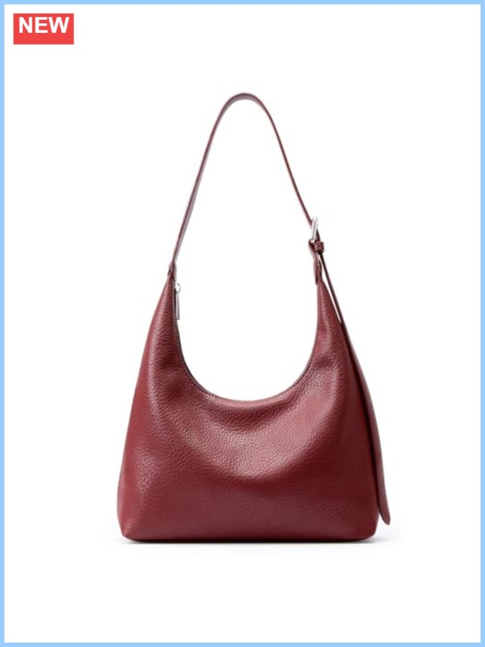 KALIDI Crescent Tote Bag Vegan Leather Underarm Hobo Zipper Handbag Work